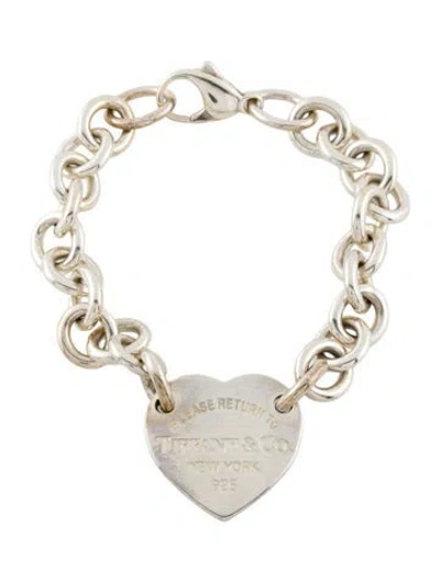 Pre-owned Tiffany & Co Heart Tag Link Bracelet, 5.25" In Multi