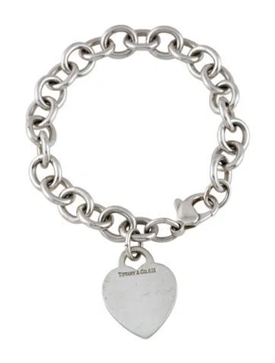 Pre-owned Tiffany & Co Heart Tag Link Bracelet, 6.75" In Multi