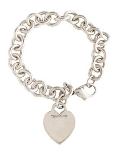 Pre-owned Tiffany & Co Heart Tag Link Bracelet, 6.75" In Multi