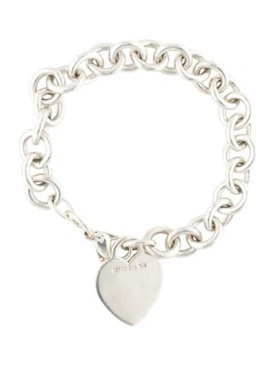 Pre-owned Tiffany & Co Heart Tag Link Bracelet, 7" In Multi