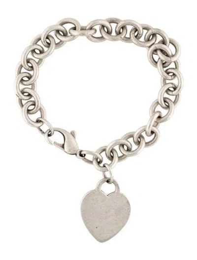 Pre-owned Tiffany & Co Heart Tag Link Bracelet, 7" In Multi