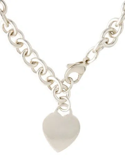 Pre-owned Tiffany & Co Heart Tag Pendant Necklace, 16" In Multi
