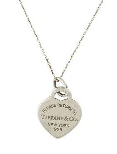Pre-owned Tiffany & Co Heart Tag Pendant Necklace, 16.5" In Multi