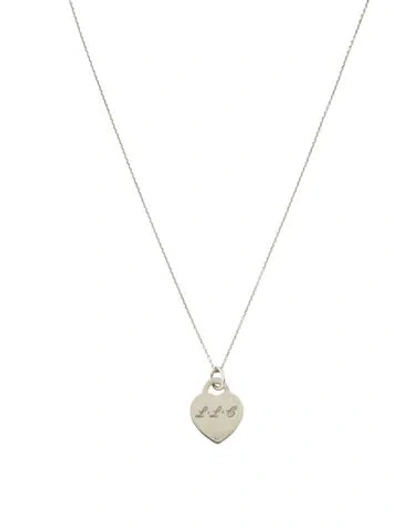Pre-owned Tiffany & Co Heart Tag Pendant Necklace, 18" In Multi