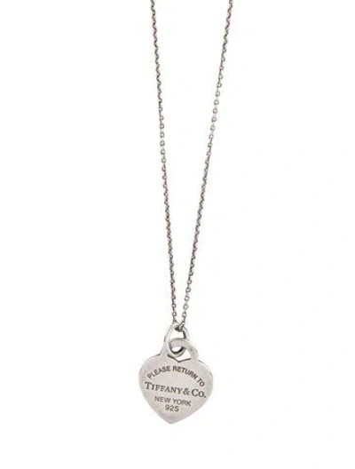 Pre-owned Tiffany & Co Heart Tag Pendant Necklace, 31" In Multi