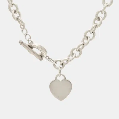 Pre-owned Tiffany & Co Heart Tag Sterling Silver Toggle Necklace