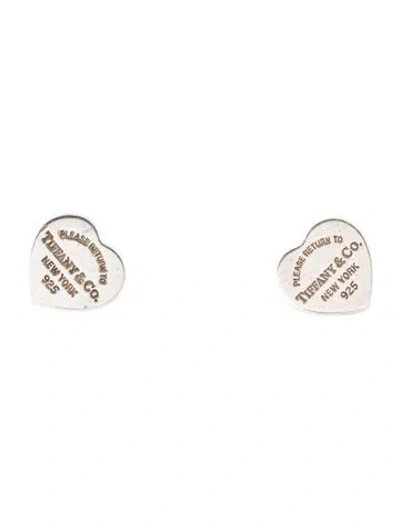 Pre-owned Tiffany & Co Heart Tag Stud Earrings In Multi