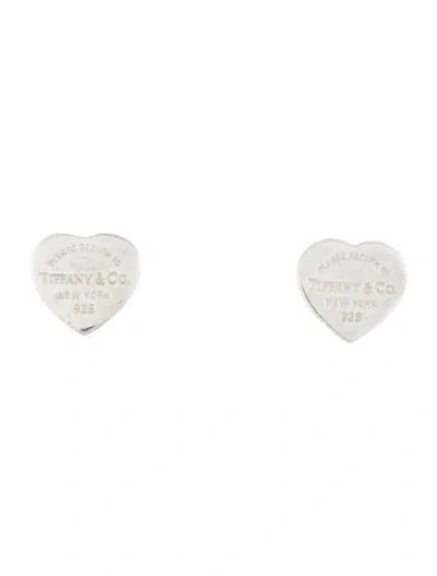Pre-owned Tiffany & Co Heart Tag Stud Earrings In Multi