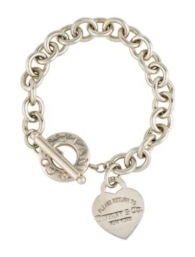 Pre-owned Tiffany & Co Heart Tag Toggle Bracelet, 6.5" In Multi