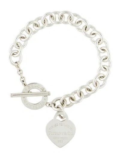 Pre-owned Tiffany & Co Heart Tag Toggle Bracelet, 6.5" In Multi