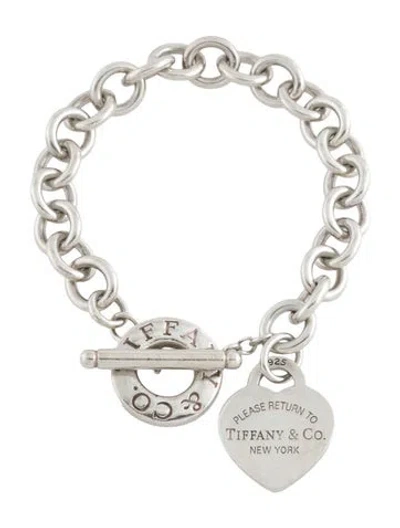 Pre-owned Tiffany & Co Heart Tag Toggle Bracelet, 6.5" In Multi