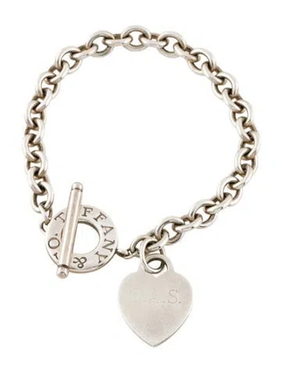 Pre-owned Tiffany & Co Heart Tag Toggle Bracelet, 7.25" In Multi