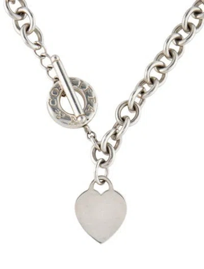 Pre-owned Tiffany & Co Heart Tag Toggle Necklace, 16" In Multi