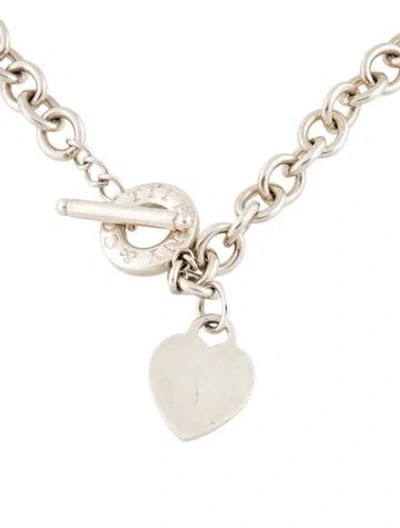 Pre-owned Tiffany & Co Heart Tag Toggle Necklace, 16" In Multicolor