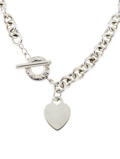 Pre-owned Tiffany & Co Heart Tag Toggle Necklace, 16.25" In Multi