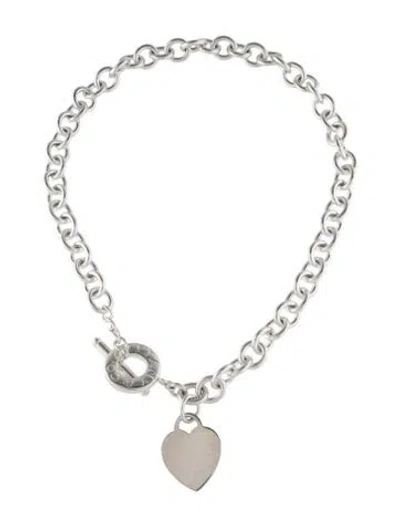 Pre-owned Tiffany & Co Heart Tag Toggle Necklace, 16.5", 16.5" In Multi