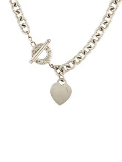Pre-owned Tiffany & Co Heart Tag Toggle Necklace, 16.5" In Multi
