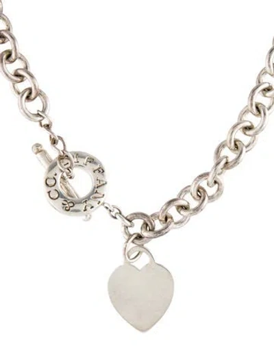 Pre-owned Tiffany & Co Heart Tag Toggle Necklace, 17.5" In Multi