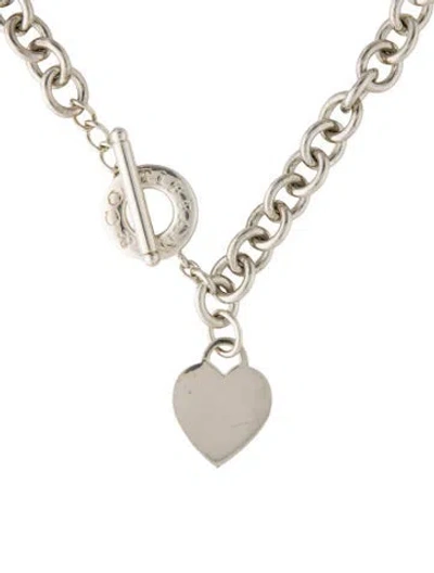Pre-owned Tiffany & Co Heart Tag Toggle Pendant Necklace, 15" In Multi