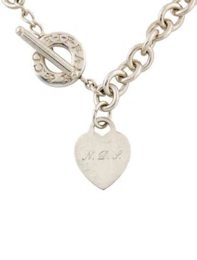 Pre-owned Tiffany & Co Heart Tag Toggle Pendant Necklace, 15.5" In Multi