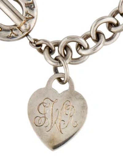 Pre-owned Tiffany & Co Heart Tag Toggle Pendant Necklace, 16" In Multi