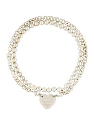 Pre-owned Tiffany & Co Heart Tag Wrap Necklace, 30" In Multi