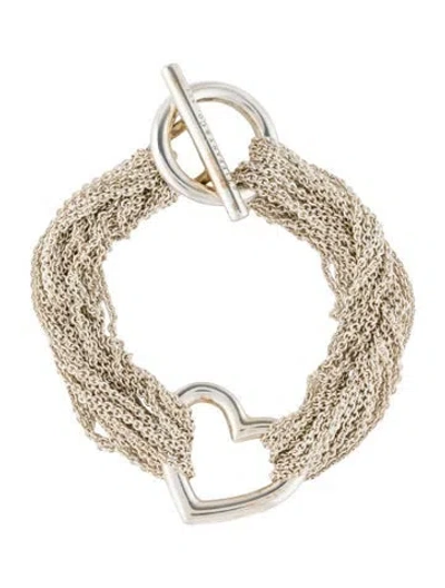 Pre-owned Tiffany & Co Heart Toggle Multistrand Bracelet, 5.75"