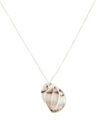 Pre-owned Tiffany & Co Hearts Pendant Necklace, 16" In Multi