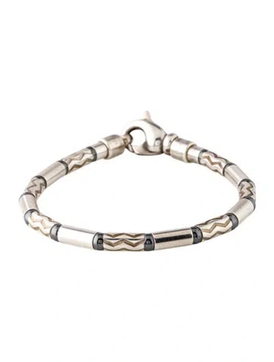 Pre-owned Tiffany & Co Hematite Aztec Zig Zag Bracelet, 6.75" In Multi