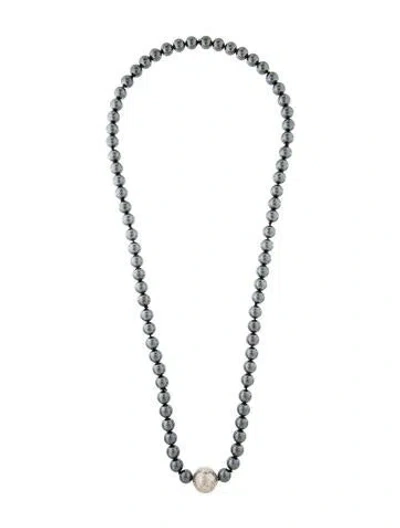 Pre-owned Tiffany & Co Hematite Bead Strand Necklace In Multi