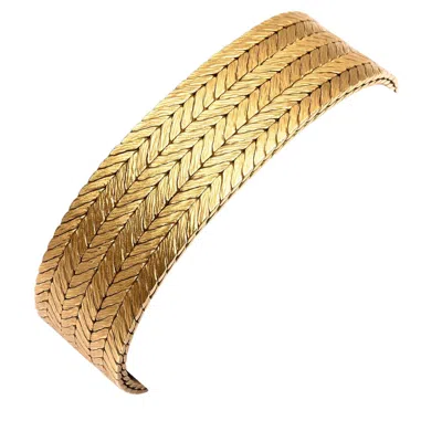 Pre-owned Tiffany & Co . Herringbone Weave Gold Bracelet In Multi