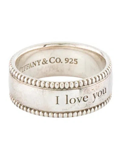 Pre-owned Tiffany & Co 'i Love You' Beaded Wide Band In Multi