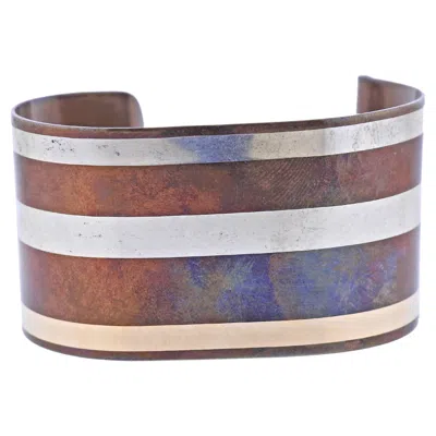 Pre-owned Tiffany & Co Iconic Mixed Metal Inlay Cuff Bracelet In Multi