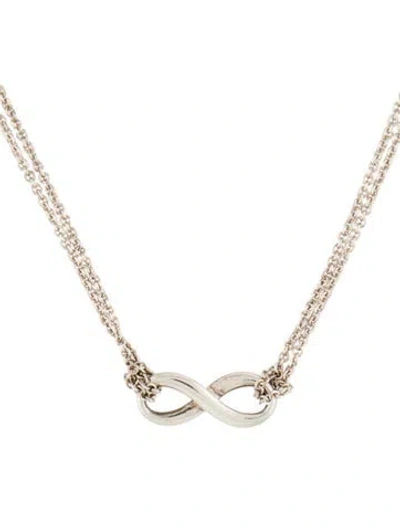 Pre-owned Tiffany & Co Infinity Double Strand Pendant Necklace, 16" In Multi