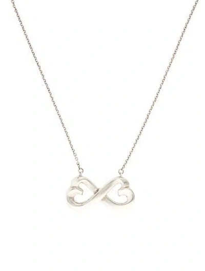 Pre-owned Tiffany & Co Infinity Heart Pendant Necklace, 17" In Multi