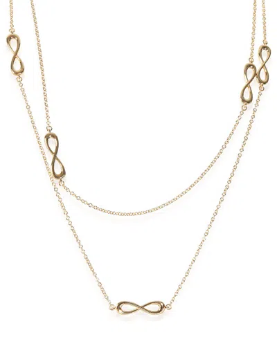 Tiffany & Co . Infinity Station 18k Necklace (authentic Pre-loved) In Brown