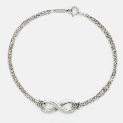 Pre-owned Tiffany & Co Infinity Sterling Silver Double Chain Bracelet