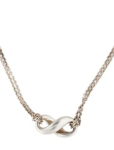 Pre-owned Tiffany & Co Inifinity Double Strand Pendant Necklace, 16" In Multi