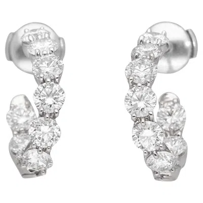 Pre-owned Tiffany & Co . Inside-out Diamond Hoop Earrings 4.50ct In Platinum In Multi