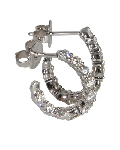 Tiffany & Co . Inside-out Hoop Platinum 1.10 Ct. Tw. Lab-grown Earrings (authentic Pre-loved) In Metallic