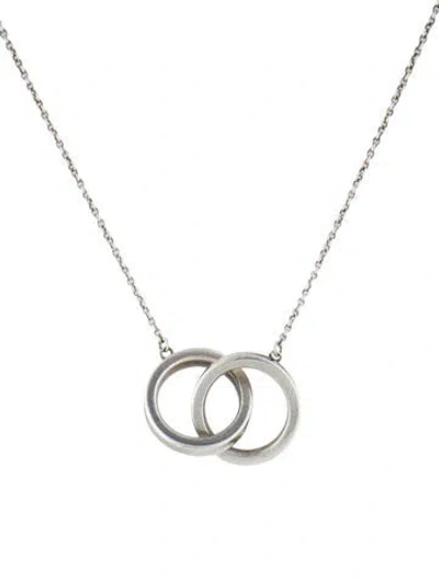 Pre-owned Tiffany & Co Interlocking Circles Pendant Necklace, 16" In Multi