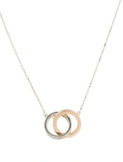 Pre-owned Tiffany & Co Interlocking Circles Pendant Necklace, 18" In Multi
