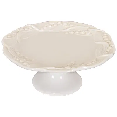 Pre-owned Tiffany & Co . Italian Porcelain Pedestal Tazza Or Cake Stand In Sand