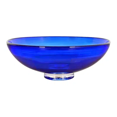 Pre-owned Tiffany & Co Jeff Zimmerman For . Cobalt Blue Art Glass Centerpiece Bowl