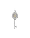 Tiffany & Co . Key Collection 18k & Platinum 0.42 Ct. Tw. Diamond Pendant (authentic Pre-loved) In Metallic