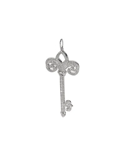 Tiffany & Co . Key Collection Platinum 0.74 Ct. Tw. Diamond Pendant (authentic Pre-loved) In Metallic