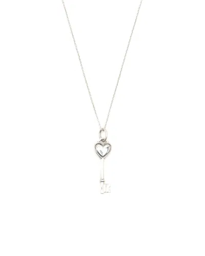 Tiffany & Co Key Heart Silver Necklace In White