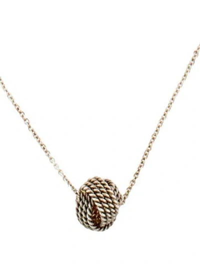 Pre-owned Tiffany & Co Knot Pendant Necklace, 16" In Multi