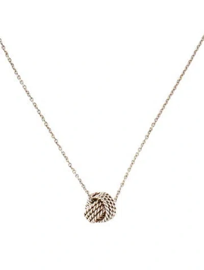 Pre-owned Tiffany & Co Knot Pendant Necklace, 16" In Multi