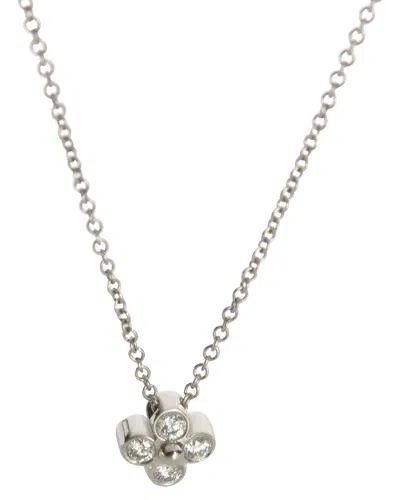 Pre-owned Tiffany & Co . Lace 0.14 Ct. Tw. Diamond Pendant (authentic Pre-loved) In Metallic